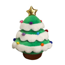 Almofada decorativa de Natal em formato de árvore, verde e macia.