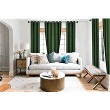 Dark Green Blackout Curtains with Grommets 84 inch