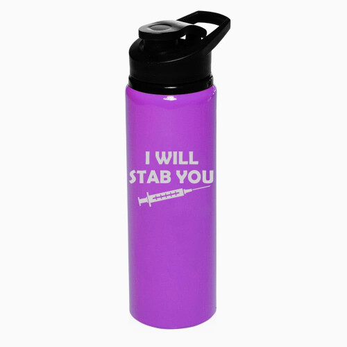 Garrafa de água roxa de 740ml (25oz) estilo enfermeira