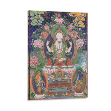 Fehér Tara tibeti thangka vászonkép 20x30cm
