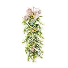 Húsvéti koszorú tojásokkal, műanyag, 65 cm, többszínű