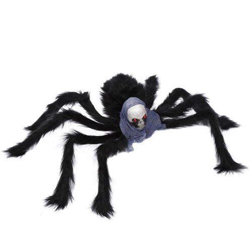 Aranha de pelúcia decorativa de Halloween, 75 cm
