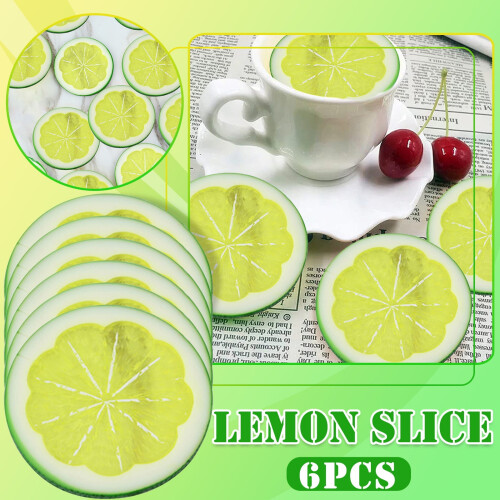 Limoni gialli artificiali decorativi (6 pezzi)
