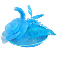 Chapeau bibi pour femme avec résille, rubans et plumes