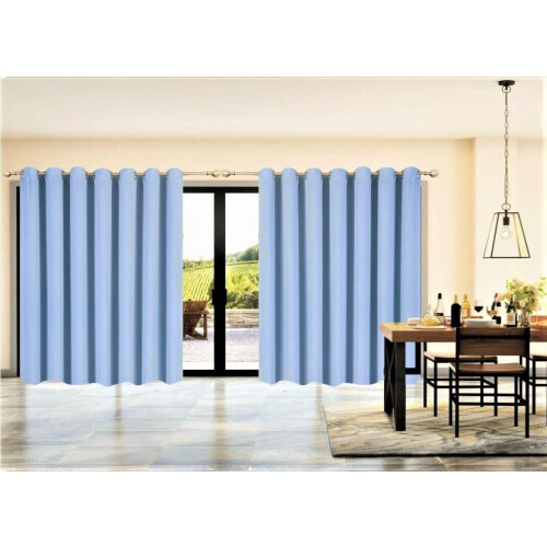 Light Blue Thermal Blackout Curtains 100" W x 84" L