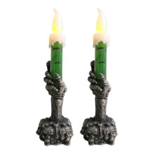 Bougies lumineuses en forme de main de squelette (lot de 2) – Halloween en plastique