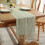 Caminho de mesa boho em algodão e linho com franjas, 160 x 33 cm (63 x 13 polegadas) 1