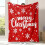 Flannel Throw Blanket Blue Snowflake Coffee Cup Design 1
