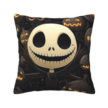 Poszewka na poduszkę z sztruksu „Miasteczko Halloween” 18x18
