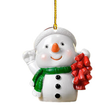 Weihnachtsbaumschmuck aus Kunstharz: Weihnachtsmann & Schneemann