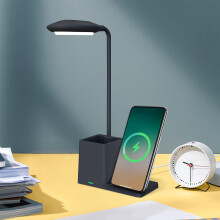 Lampada da scrivania da 15 W con ricarica wireless e portapenne