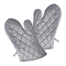 Guantes de cocina resistentes al calor, de algodón plateado, 1 par