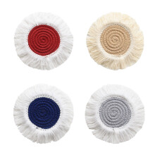 Dessous de verre en corde de coton tissée à la main (lot de 4)