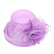 Chapeau bibi en paille Ă larges bords pour femme - Violet