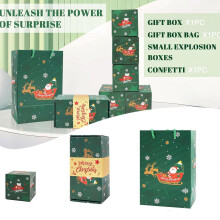 Coffret cadeau surprise rebondissant – 3 pièces en carton rouge
