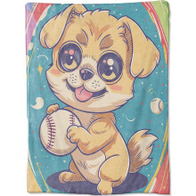 Couverture en flanelle Yellow Dog 152 x 203 cm