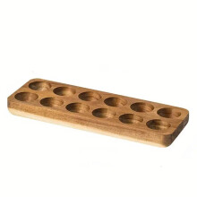 Caja para guardar huevos de madera de acacia con bandeja desmontable