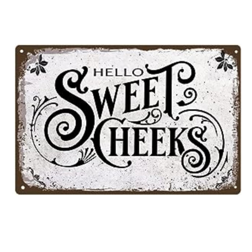 Retro Hello Sweet Cheeks metallskylt 20x30 cm