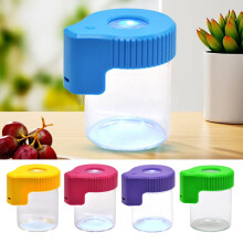 Acryl LED-opbergpot met vergrootglasdeksel en USB-aansluiting