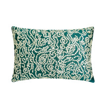 Royal Peacock Green Lumbar Pudebetræk 12x16in Kunstsilke