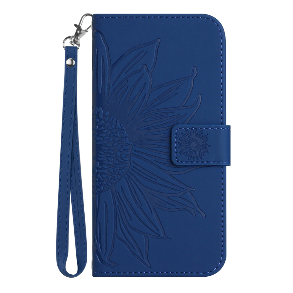(Sapphire) Phone Cover For Motorola Edge 70 Fusion+ 5G / Motorola Edge 70 Fusion 5G Case Sunflower Imprint Leat Blue 6914291948696
