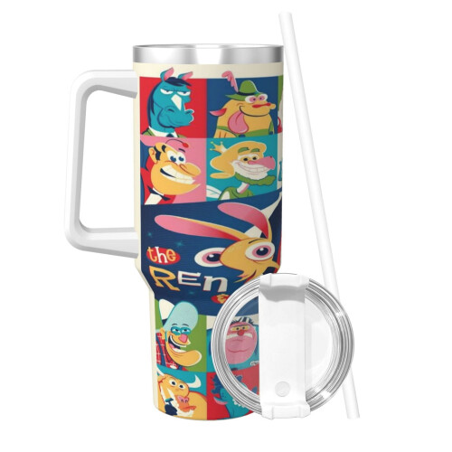 Θερμός από ανοξείδωτο ατσάλι με μόνωση Ren & Stimpy 40oz