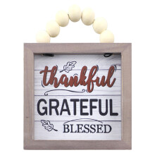Panneau de porte en bois pour Thanksgiving 14,5 x 11,5 cm