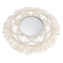Kudottu puuvillapeili seinälle – beige, 34 cm