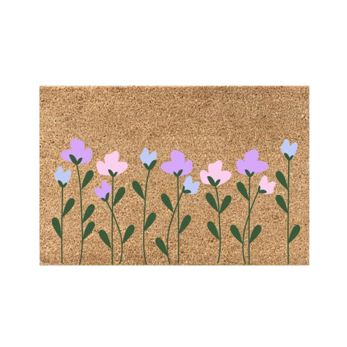 Polyester bloemen deurmat, antislip vloermat, 1 stuk