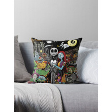Poszewka na poduszkę „Miasteczko Halloween” 16x16 cali