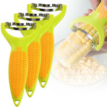 Majsskræller i rustfrit stål med ergonomisk håndtag (3-pak)
