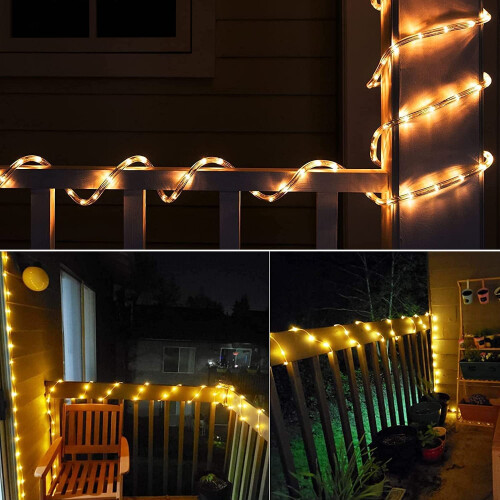 100 ηλιακά φώτα LED με σχοινί 39ft 8 λειτουργίες IP65 αδιάβροχα 1