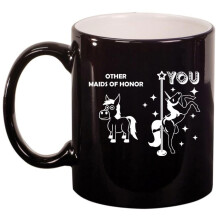Koffiemok van keramiek met eenhoornmotief voor de bruidsmeisje (325 ml)