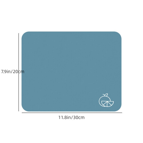 Kitchen Dish Drying Mat Absorbent Blue 12x8 in 2