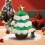 Almofada decorativa de Natal em formato de árvore, verde e macia. 2