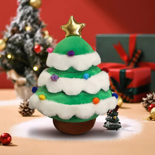 Almofada decorativa de Natal em formato de árvore, verde e macia. 1