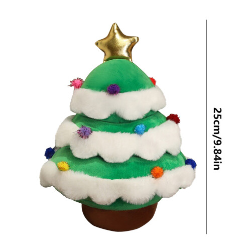 Almofada decorativa de Natal em formato de árvore, verde e macia. 2