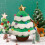 Almofada decorativa de Natal em formato de árvore, verde e macia. 4