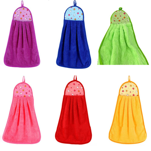 Kids Hand Towels Microfiber with Hanging Loop 4 Pcs 1