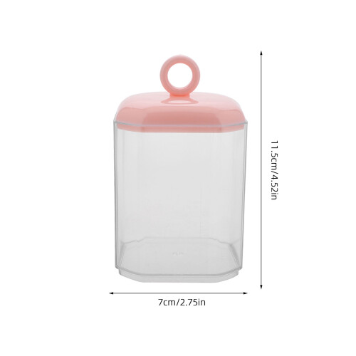 Porte-boules de coton en plastique rose (1 pièce) 1