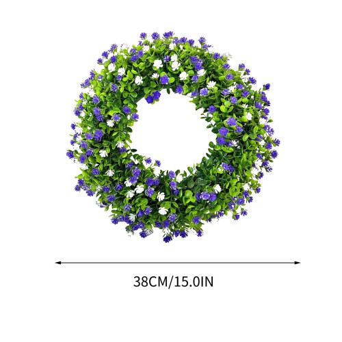 Couronne de printemps à suspendre, style champêtre, 33 cm 2