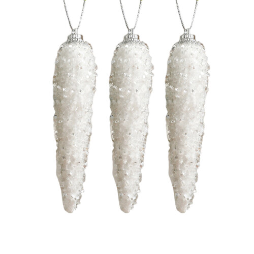 Christmas ornament white foam tree pendant with glitter 1