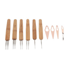 Juego de herramientas para dreadlocks de 10 piezas, 0,5/0,75 mm, oro rosa