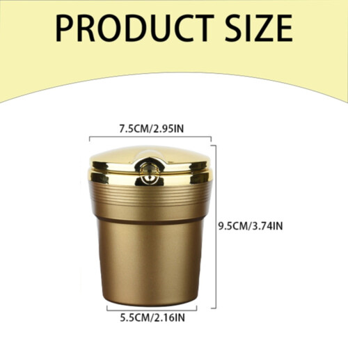 Car Ashtray with LED Light and Lid Portable Cup Holder 2