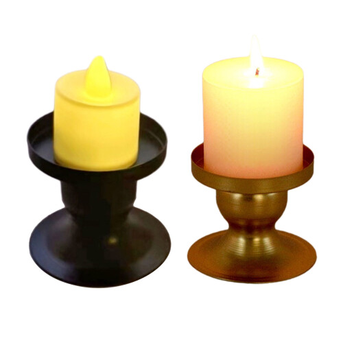 Iron Round Holder Stand – Gold or Black, 6.5 cm 1