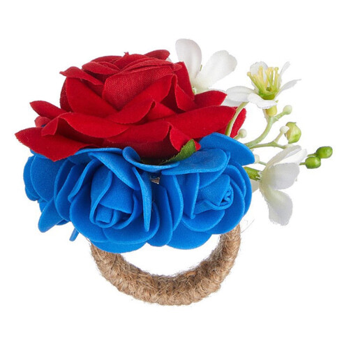 Patriotic Napkin Rings Red Blue Design1Pc 1