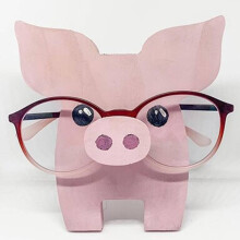 Support Ă lunettes en bois en forme de cochon pour plusieurs paires de lunettes