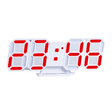 Réveil numérique YOBOLK, cadre blanc, LED 3D