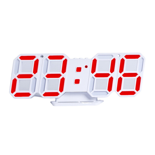 Réveil numérique YOBOLK, cadre blanc, LED 3D