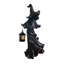 Barrel Witch Resin Ornament Halloween Decoration